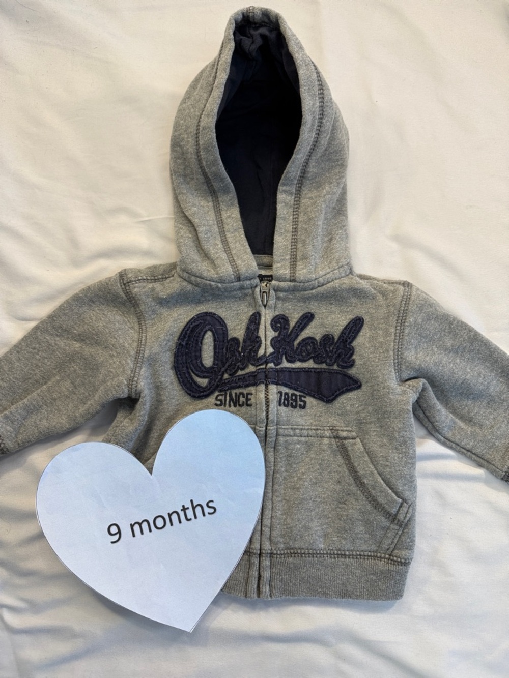 OshKosh B'gosh - full zip hoodie. Size  9 months